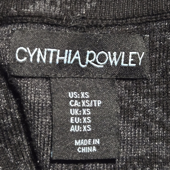 Cynthia Rowley Active Black Gray Paisley Full Double Zip Sweater Jacket Size XS - Picture 5 of 7